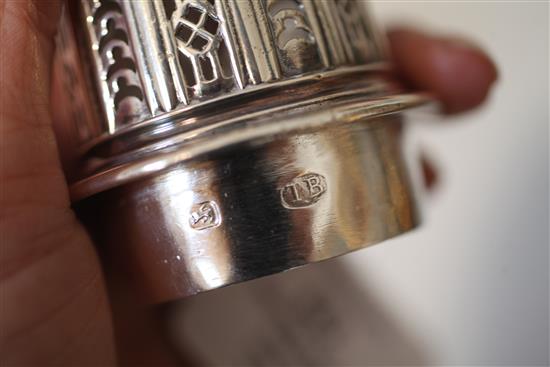 A George I silver sugar caster by Thomas Bamford, 13 oz.